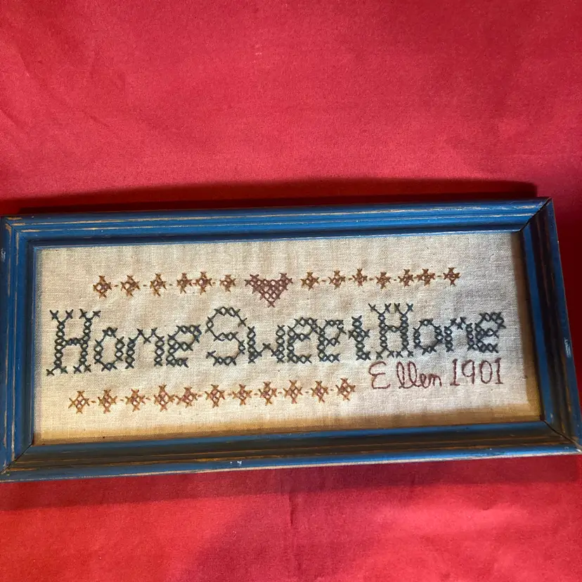 29. Antique 1901 “Home Sweet Home”Sampler Framed