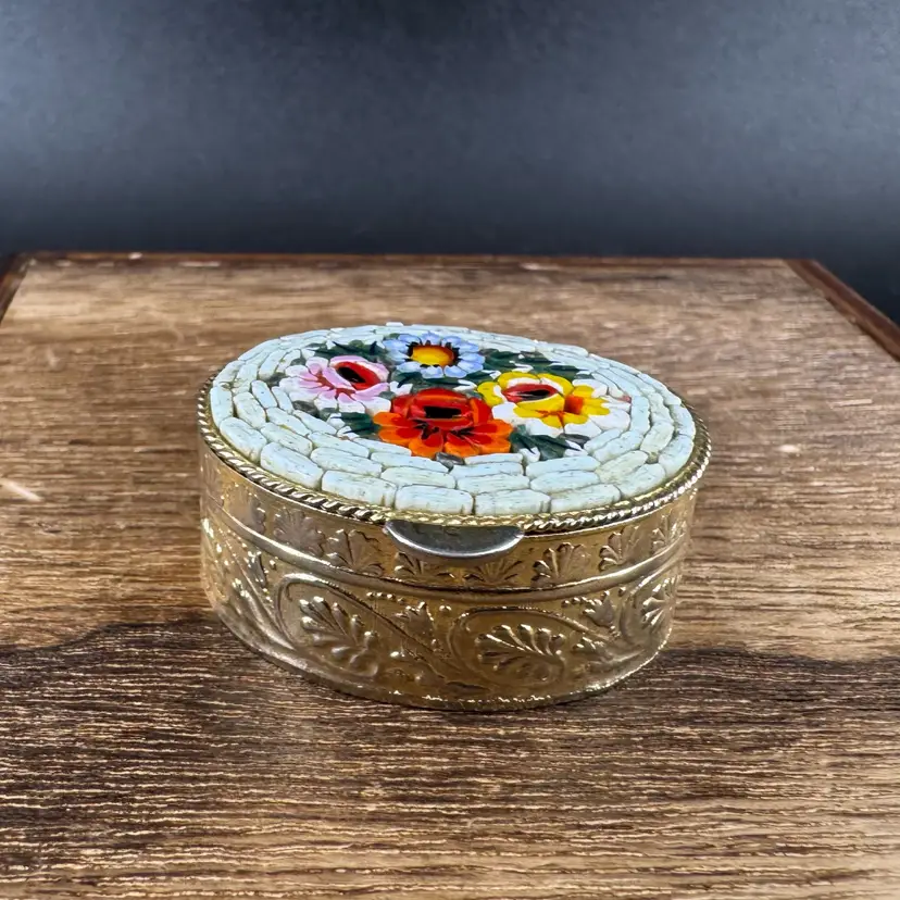 Vintage Italian Micro-Mosaic Pill Box