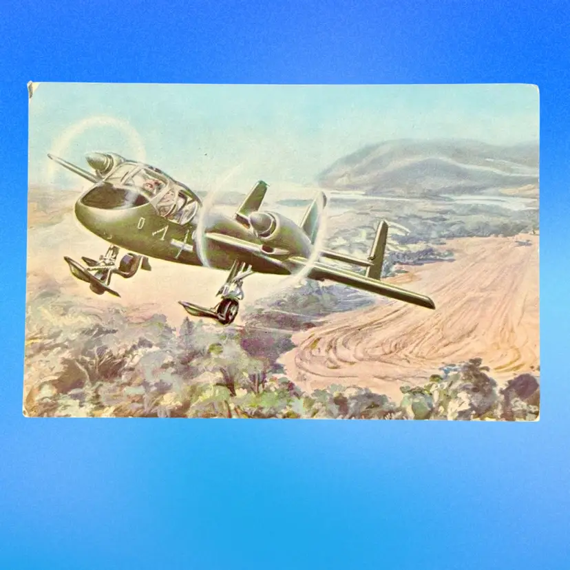 Vintage Defenders of America U.S. Army Mohawk Turbo-Prop Observation Aircraft By Gruman Print National Biscuit Company (KK)