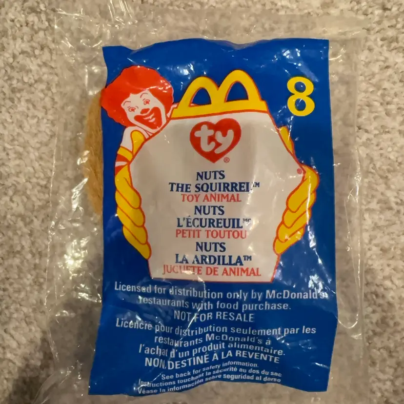 1999 McDonald’s Beanie Baby Toy; Nuts The Squirrel