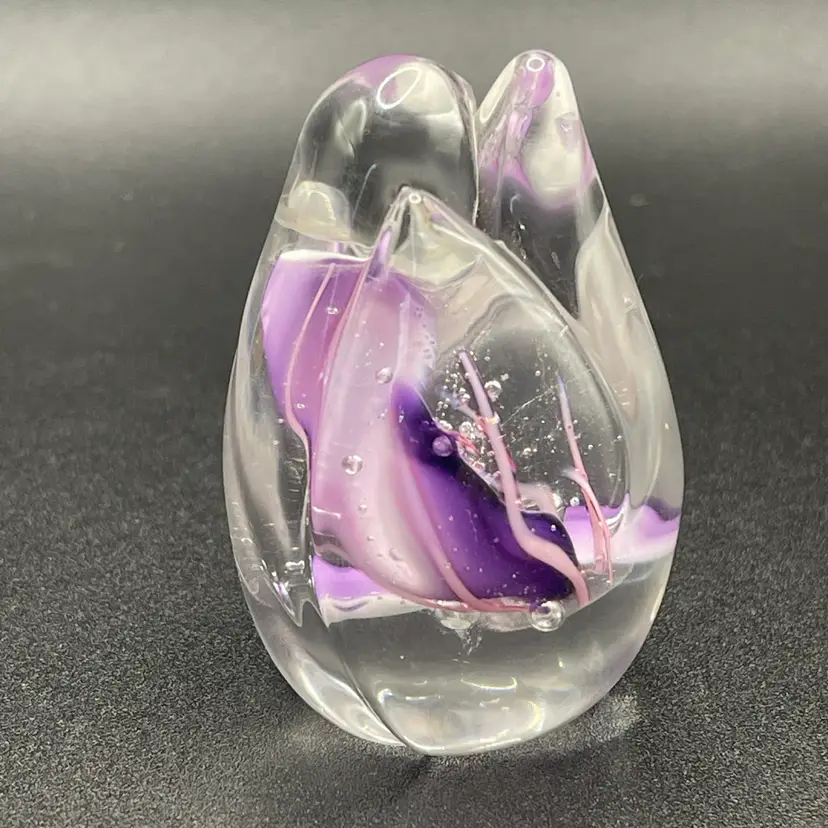 Vintage, Artist Signed Schmidt & Rhea Tulip Paperweight