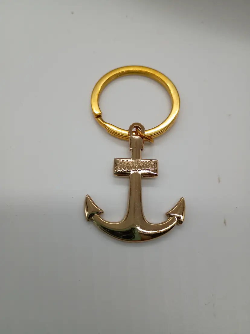 Jean Paul Gaultier Branded Gold Plated Brass Anchor Keychain 2 in