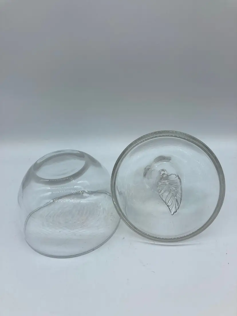 Vintage Luminarc Clear Glass Pear Shaped Candy Dish / Jewellery Box