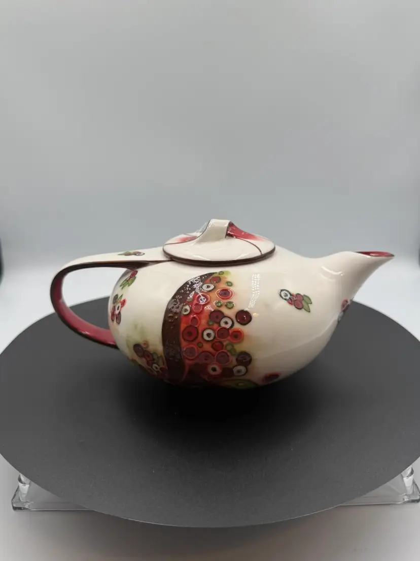 Gorgeous Colorful BENAYA Ceramic Tea Pot Signed "Benaya LEE  06"