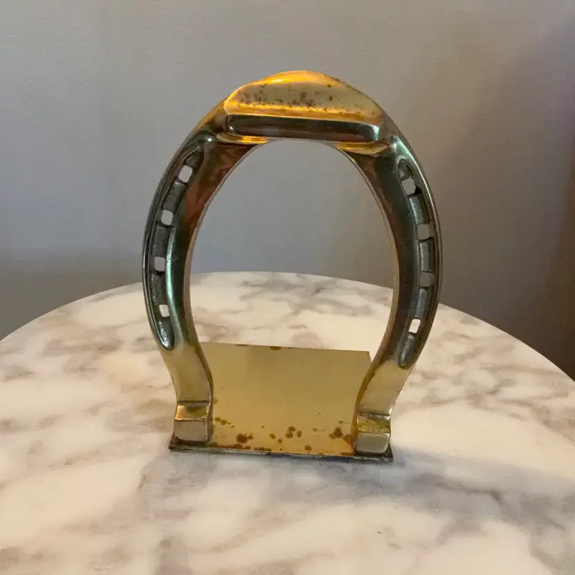 🔔 Brass Horseshoe Book End