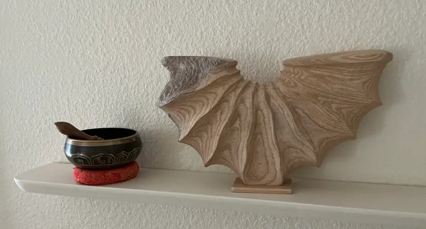 “Eroded “ Domestic Ash wood lightly Ebonized and Natural finish: 15”w x9”h x3”d. 7day return policy (Buyer pays return shipping and must be safely packaged)