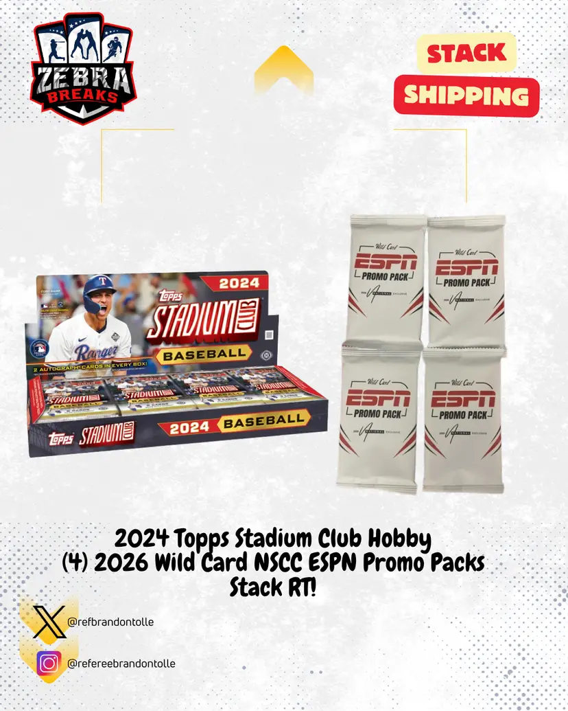 ZB 26310: 2024 Stadium Club/(4) 2026 Wild Card ESPN NSCC Packs Stack Rip