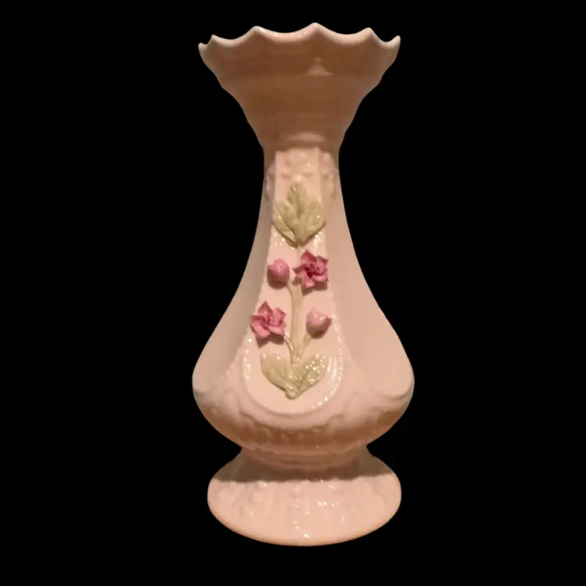 138 Belleek 7” Fine China Cherry Blossom Vase