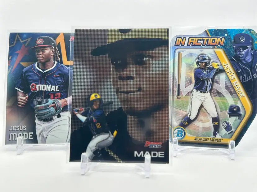BC42 - Jesus Made 3 card lot - Milwaukee Brewers #1 Prospect
