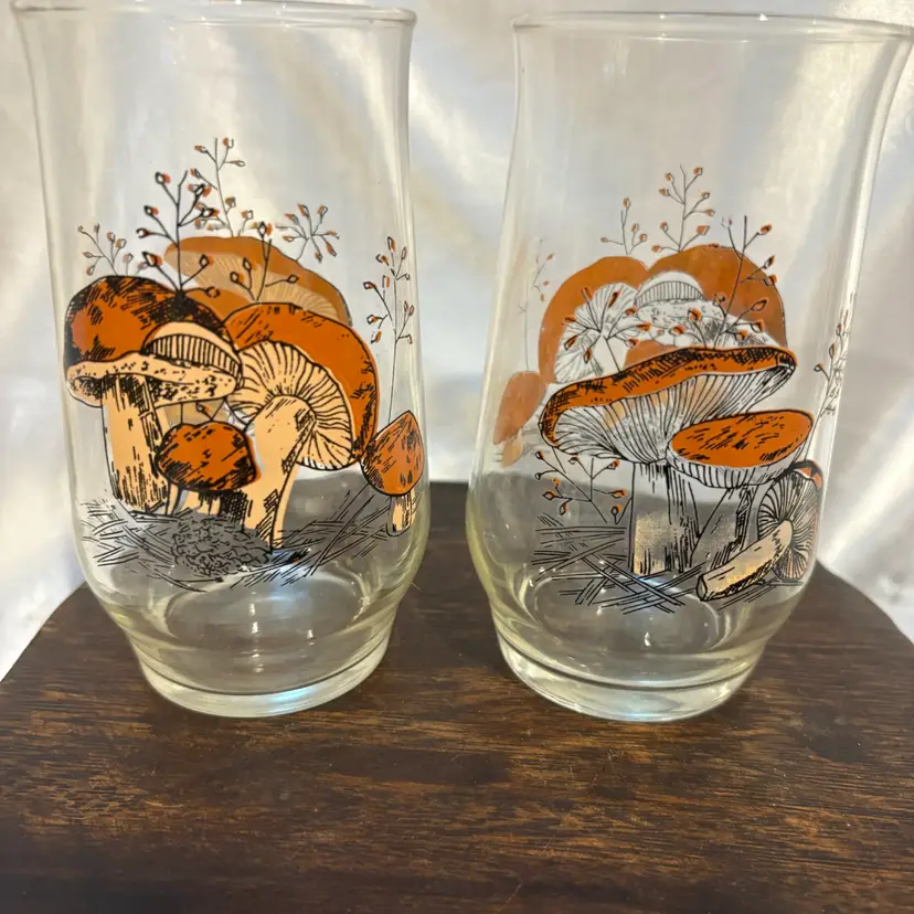 Vintage Mushroom Glass Set