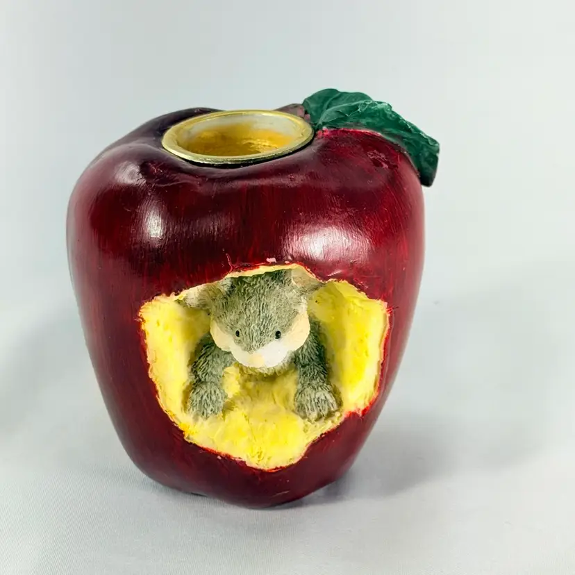 Cute Little Apple And Mouse Candle Holder