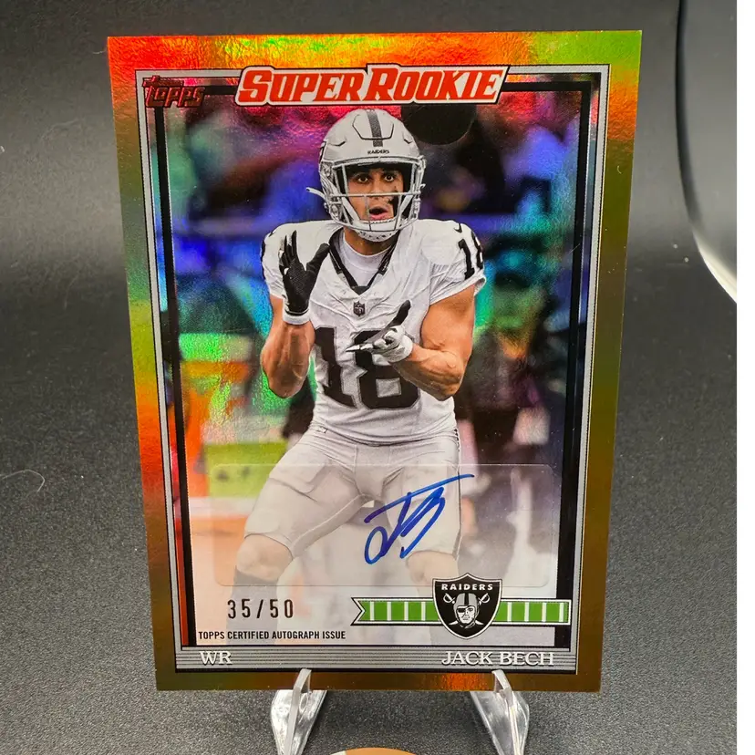 Jack Bech 1991 Super rookie Auto #/50 2026 Topps NFL Las Vegas Raiders