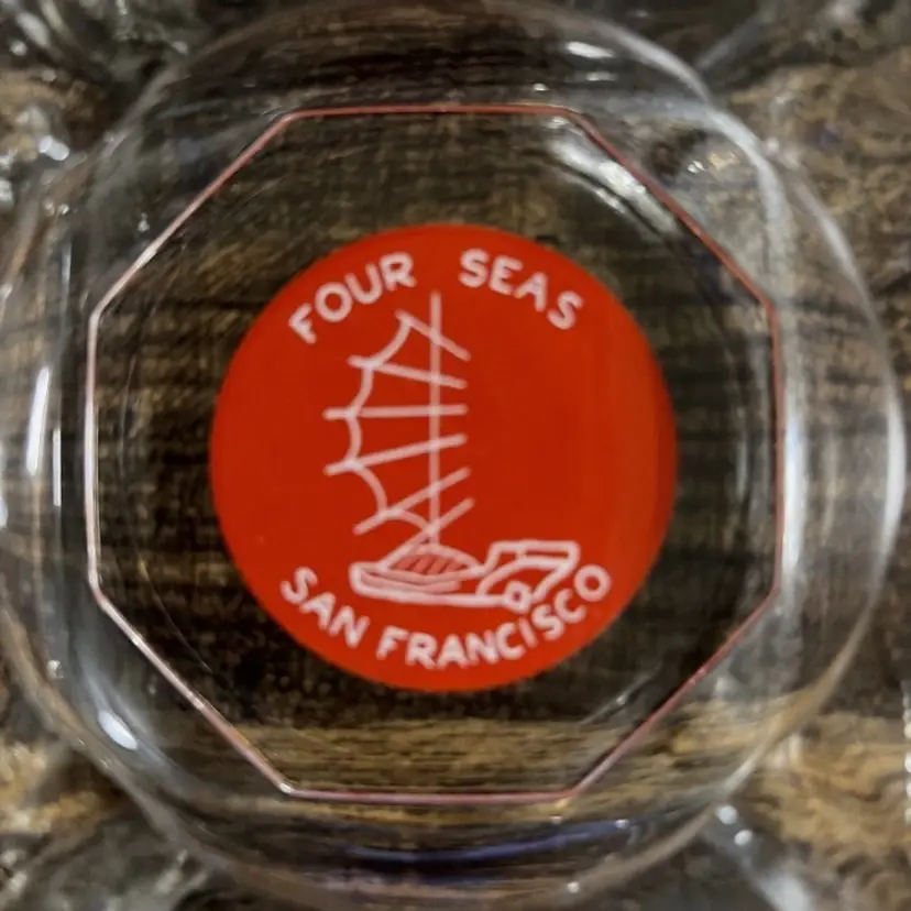 Vintage Four Seas Restaurant San Francisco Chinatown Glass Ashtray Advertising
