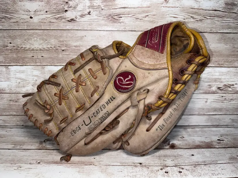 Vtg Rawlings Reggie Jackson Baseball Glove Mitt GJ90 Deep Well Pocket LH Leather