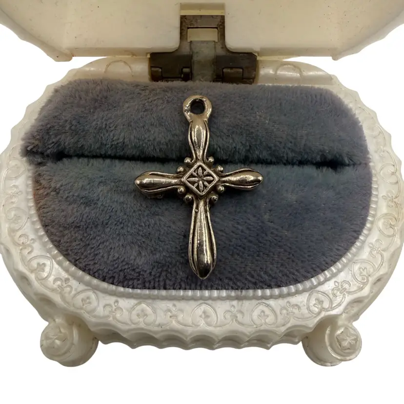 Vintage French Sterling Silver Cross Pendent
