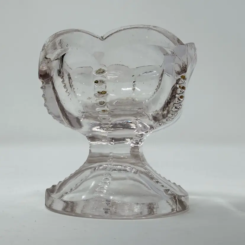 Vintage Pressed Glass Pedestal Salt Cellar