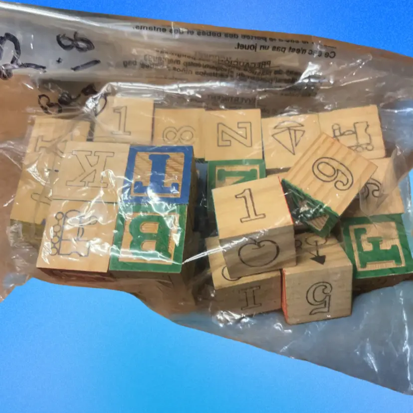 26. Bag Of Vintage Alphabet Blocks.