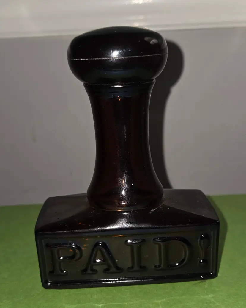 Vintage Avon PAID stamp Glass Decanter bottle