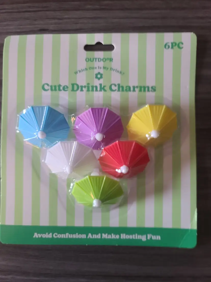 Umbrella drink charms