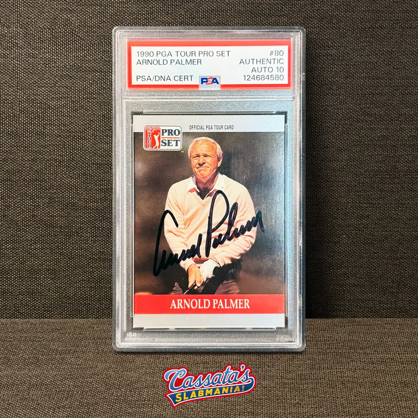 Arnold Palmer: 1990 PGA Tour Pro Set, On Card Auto / Auto 10, PSA/DNA Cert / #80
