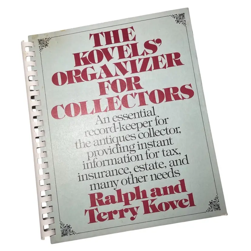 The Kovels Organizer For Collectors Hardcover Ralph & Terry Kovel 1978 Antique Recordkeeping
