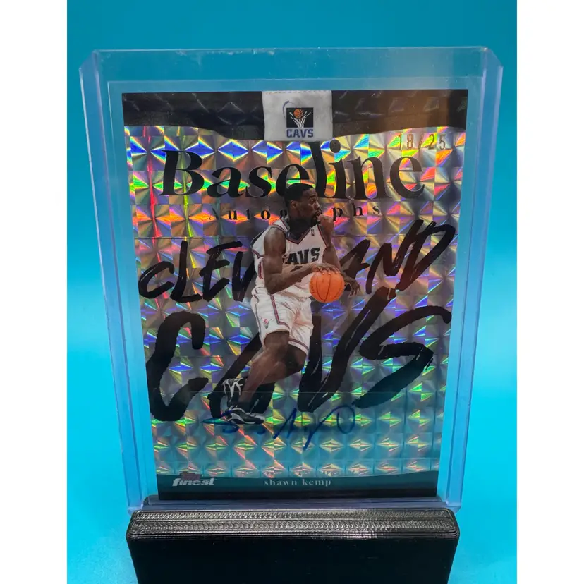 Shawn Kemp Topps Finest Baseline Black Geometric Refractor Auto /25 Cleveland Cavaliers