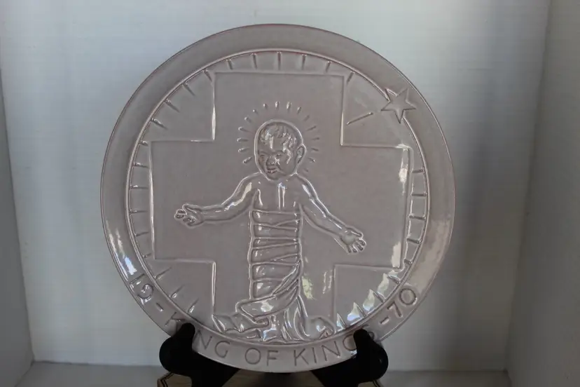VTG 1970 Frankoma Christmas Plate King of Kings Signed John Frank Collectible