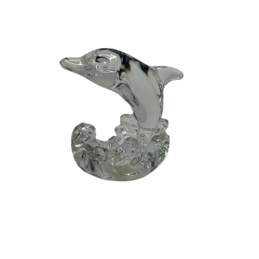 Princess House Pets 24% Lead Crystal 
@3 1/4” Tall Dolphin On Waves