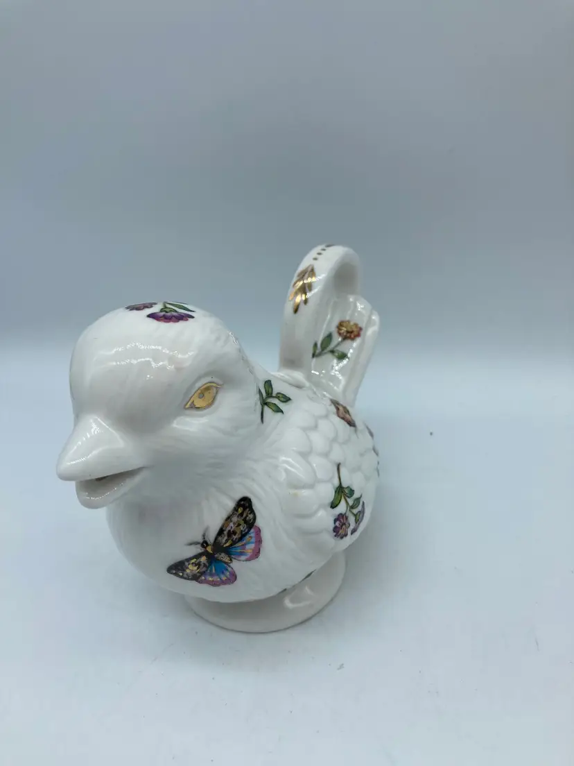 GRACE Tea Ware BIRD Shaped Porcelain Figural CREAMER Flowers Butterflies