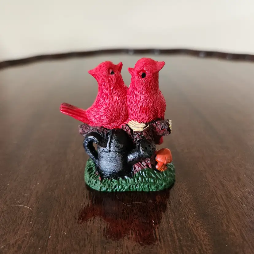 Cardinals on Water Can Figurine 2 1/2"