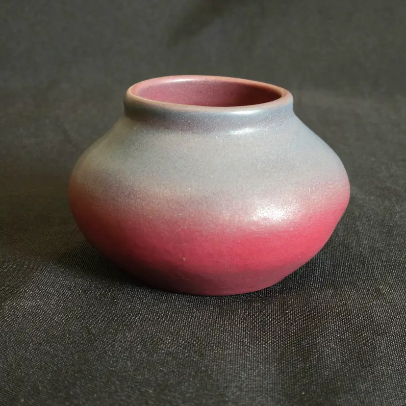 Van Briggle Pottery Bowl Persian Blue over Mulberry Small 3"×2" #47 Signed Vintage