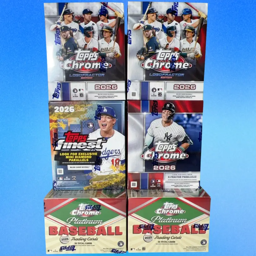 2025/26 Topps Finest/Chrome/Platinum/Logofractor Baseball 6 Box Mixer Live Team Rip #1 MBB2030 (stacked shipping)