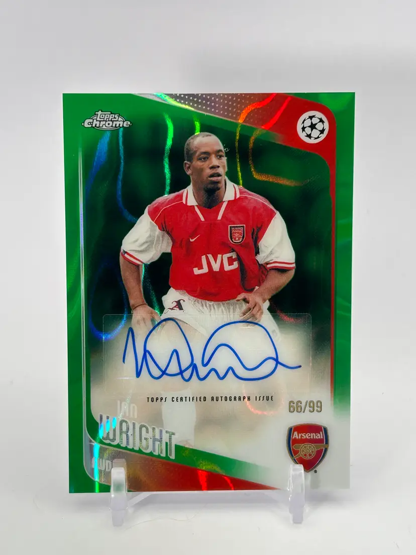 Ian Wright 2025-26 Topps Chrome UCC - Green Lava Auto /99 - Arsenal FC