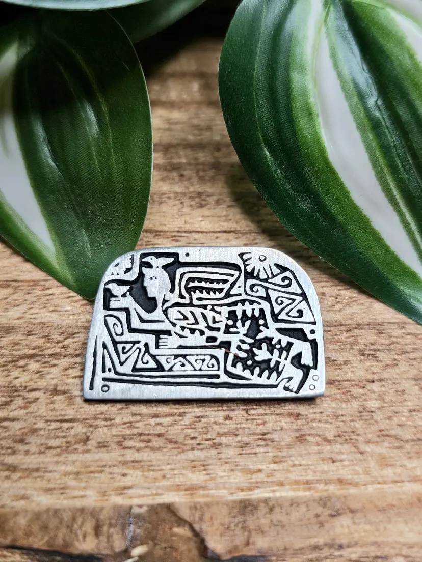 Vintage Alice Seely 2000 Urban Fetishes Pewter Brooch Pin BIRD SONG ANGEL Design