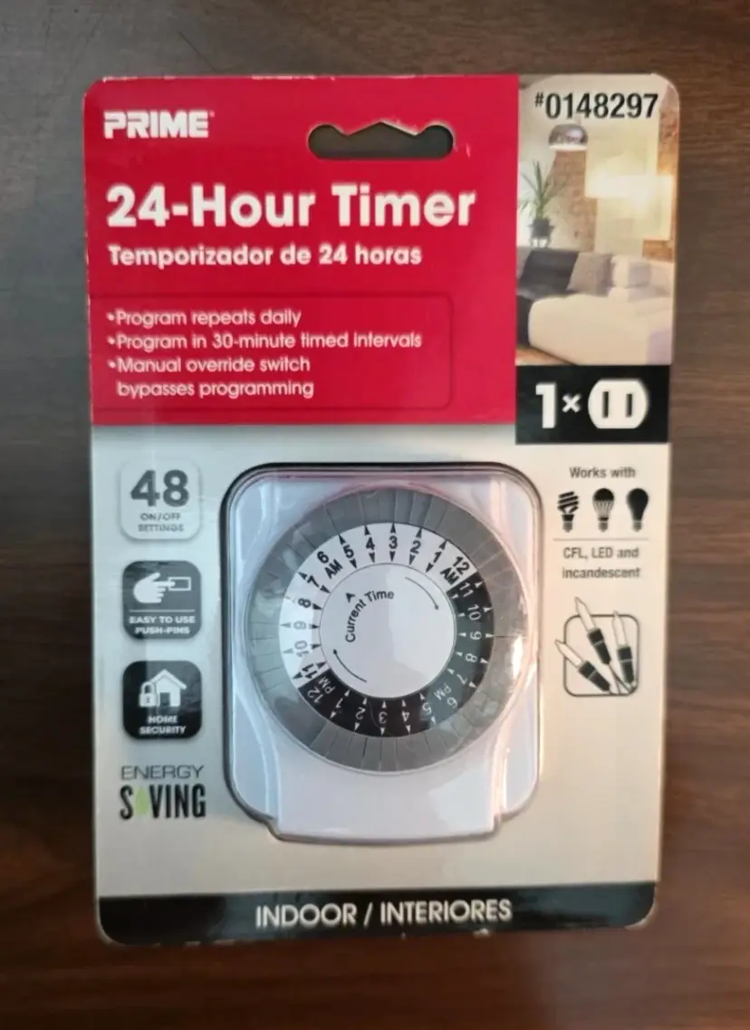 Prime 24 Hour Timer Indoor Electrical Plug In #0148297