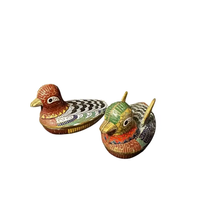 017 Cloisonne’ Enamel Mandarin Ducks