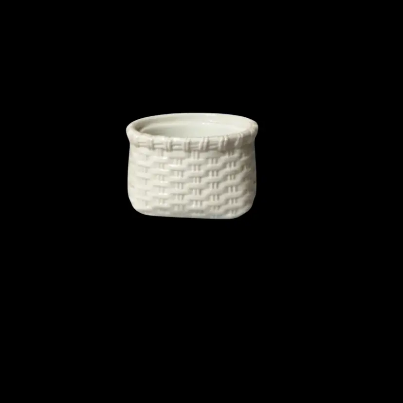 Avon milk glass creel basket