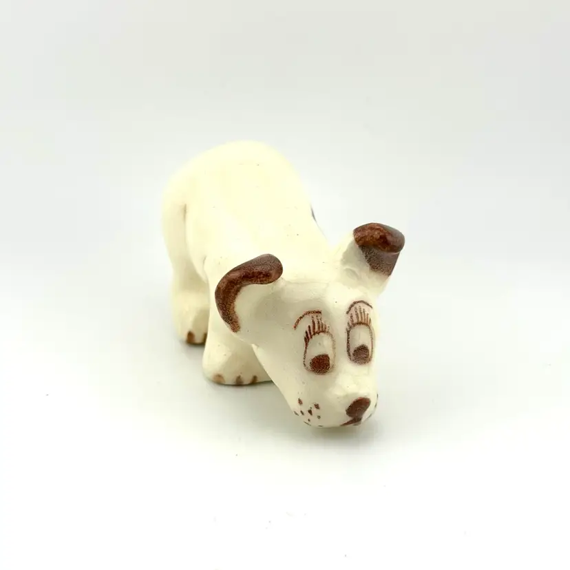 Vintage Ceramic Dog Figurine 3.75”x 2”x 2.25”
