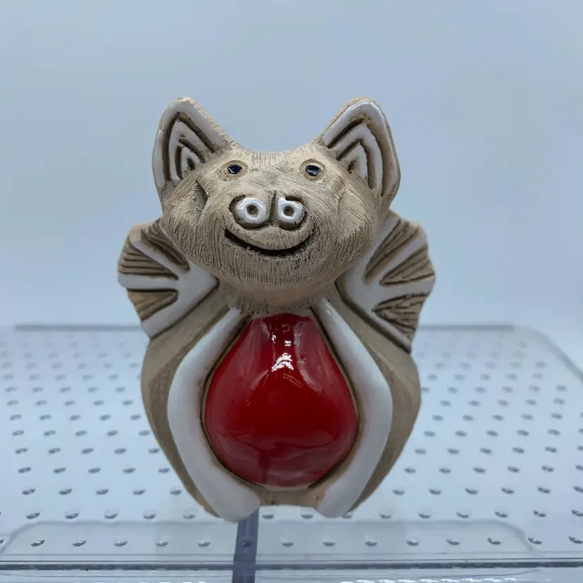 #3060 Vintage Artesanía Rinconada Uruguay ceramic vampire bat figurine.