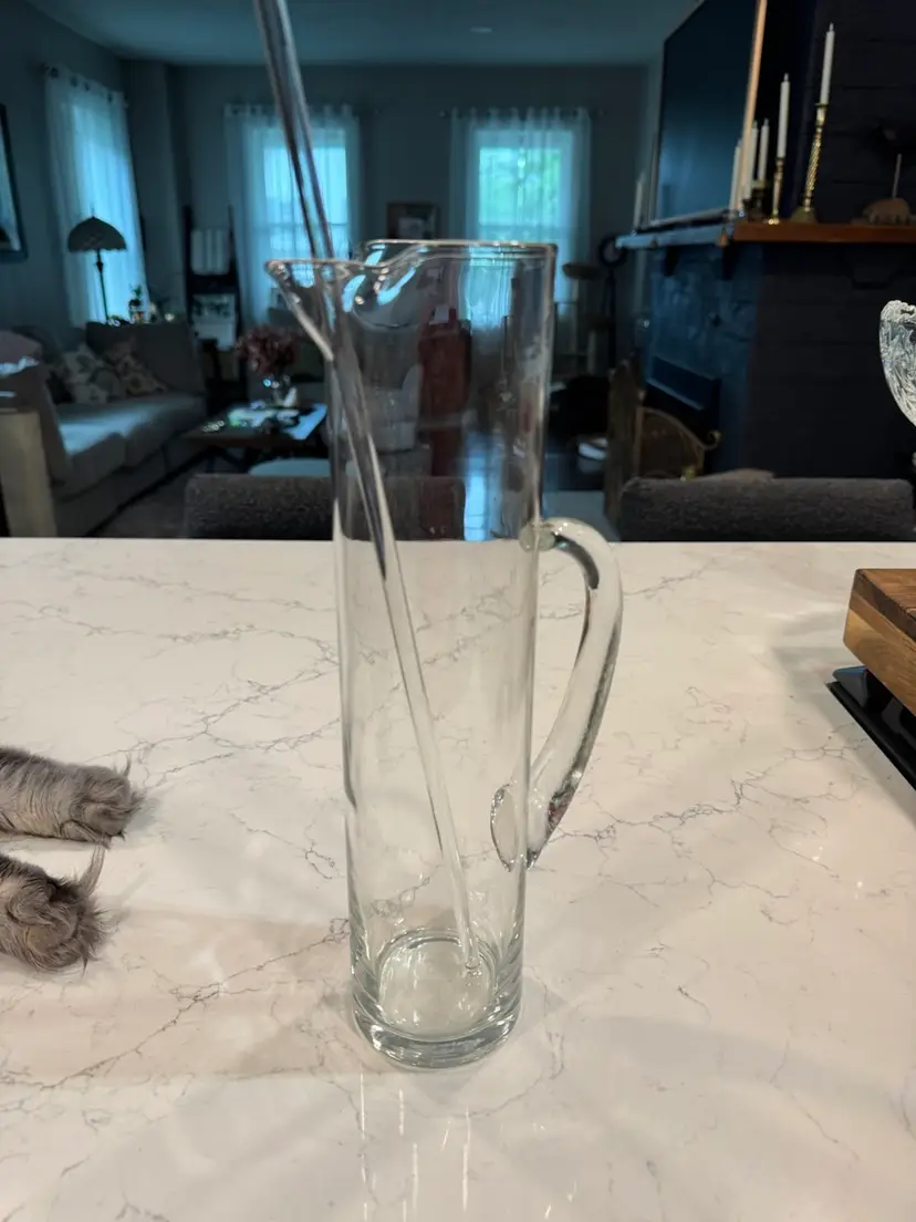 🪹Tall Crystal Martini Pitcher With Stirrer