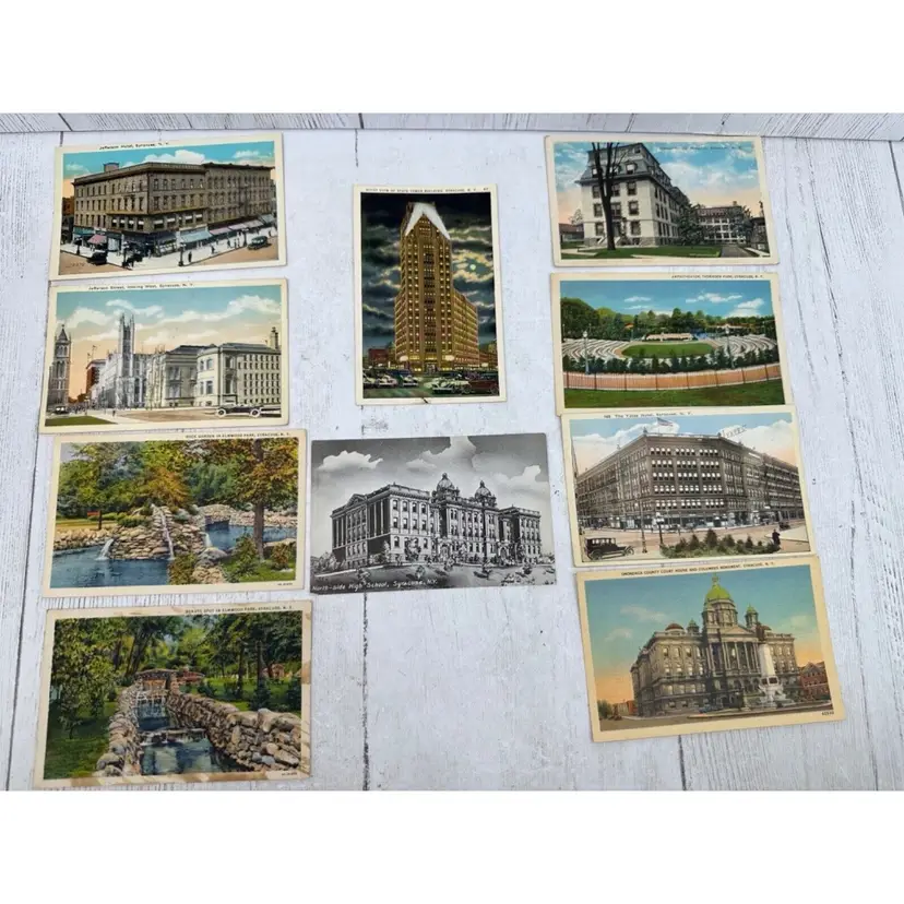 10 Syracuse New York Vintage Antique Postcards Town Buildings 1 Cent Stamp