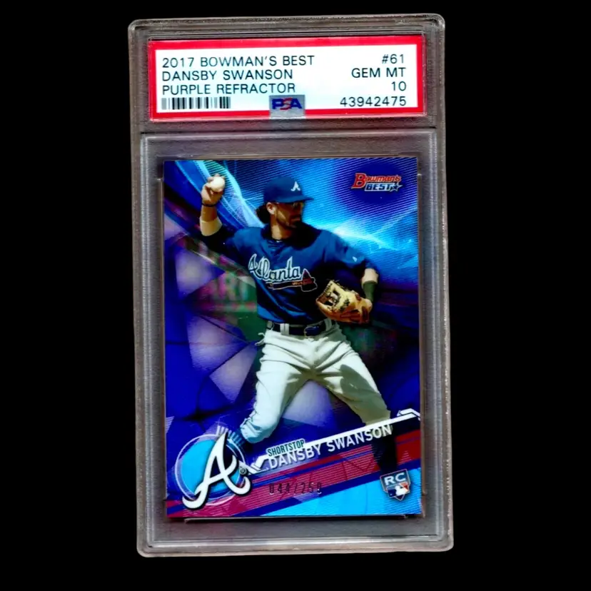 DANSBY SWANSON 2017 Bowman's Best #61 Purple Refractor /350 Atlanta Braves PSA 10