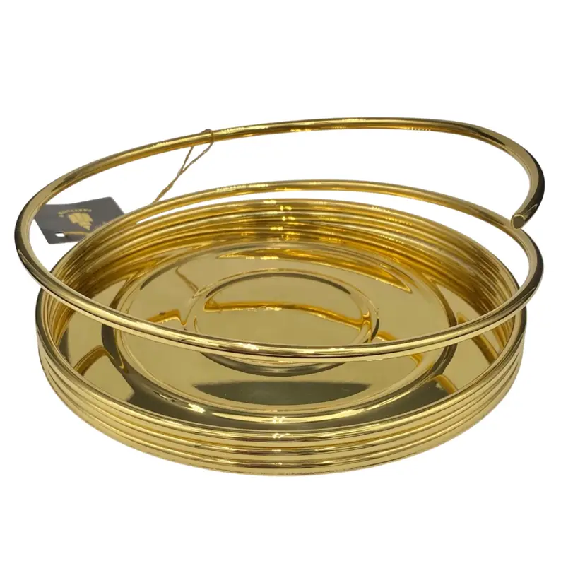 Vintage PartyLite Brass Spiral Brass 3-Wick Candle Holder, Large 6.5" W, w/Tag