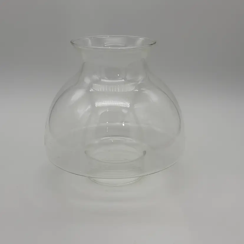 Vtg. Flared Glass Mushroom Bulbous Hooded Hurricane Lamp Shade Globe 3” Fitter