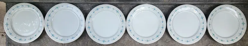 6 Vintage "Noritake" Frolic Porcelain DInner Plates. Japan. 70s 80s Era