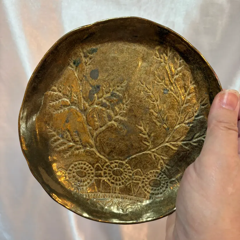 Signed Brass Trinket dish Made Italy Reed Barton