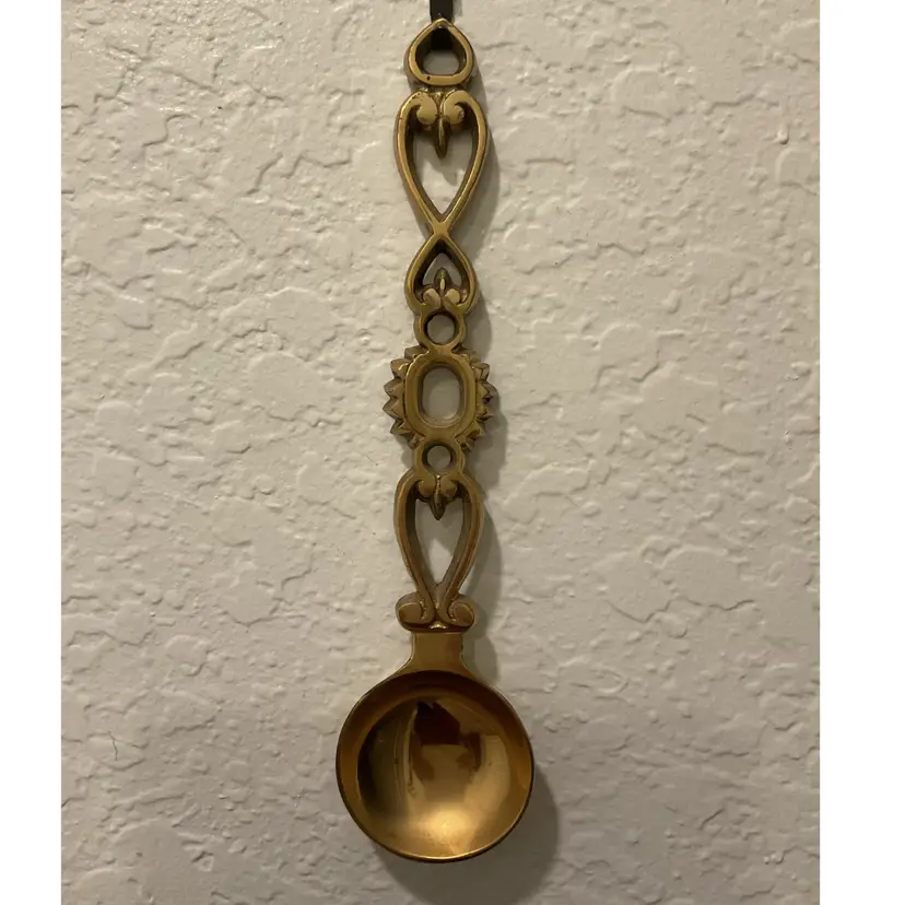 🍁10” Brass Welsh Love Spoon Wall Hanging