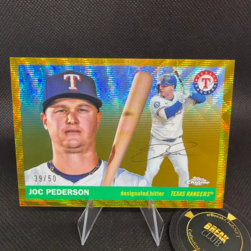 Joc Pederson 2025 Topps Chrome Platinum Gold Wave /50 Texas Rangers