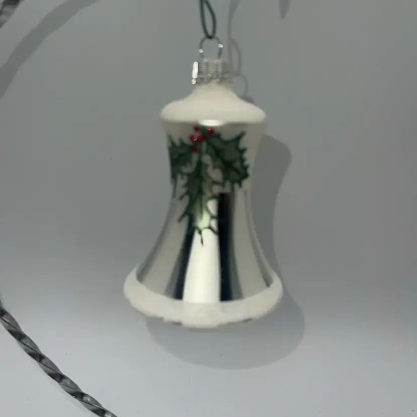Vintage West Germany Bell with Clapper BlownGlass Christmas Tree Ornament