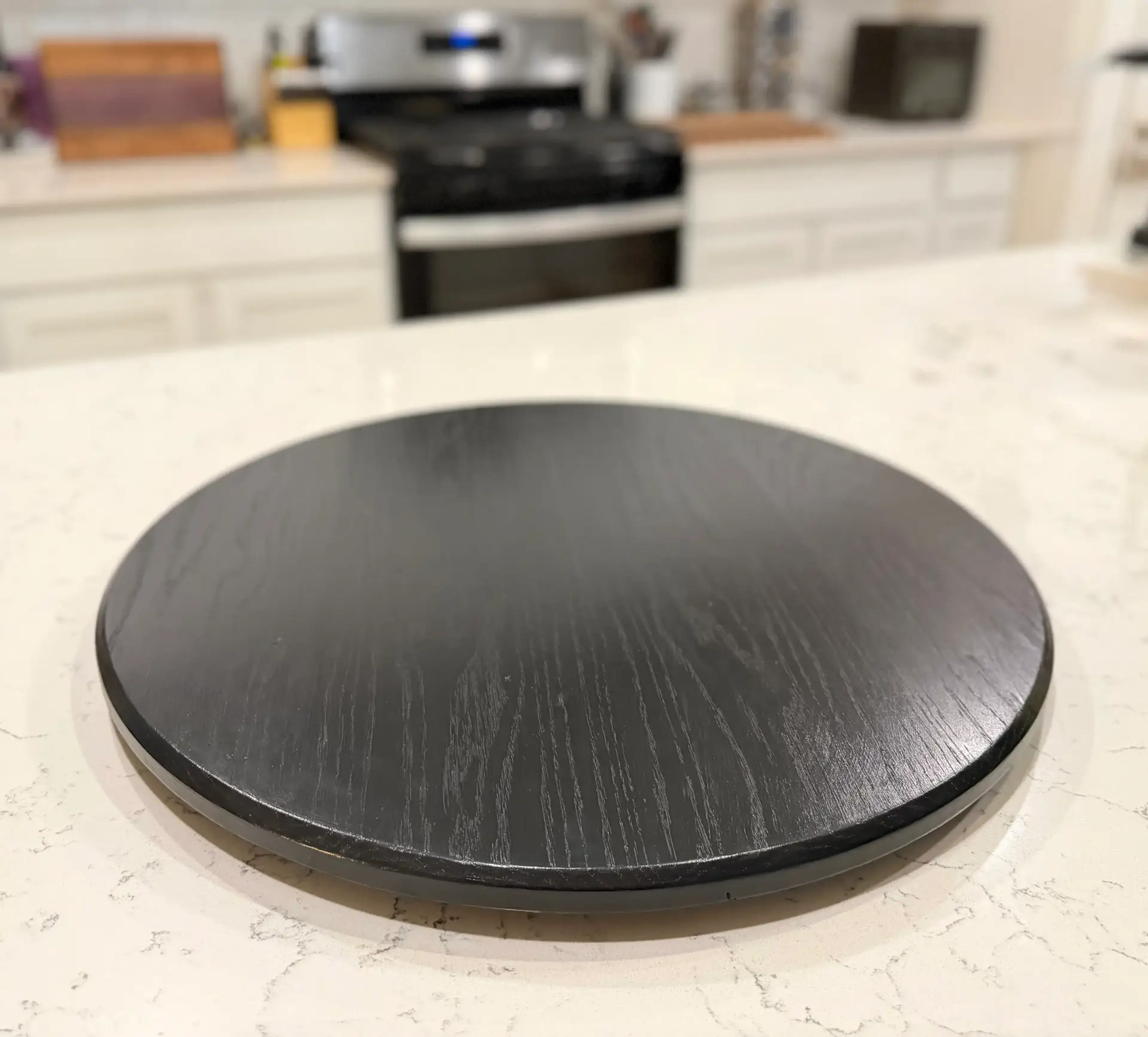 Solid Wood Lazy Susan 24 Inch White Oak
